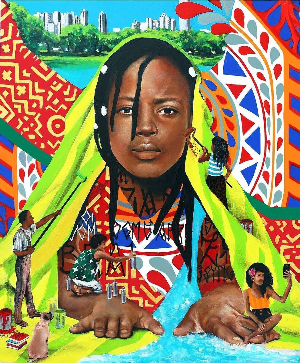 Puzzle of a Black woman in colourful clothes